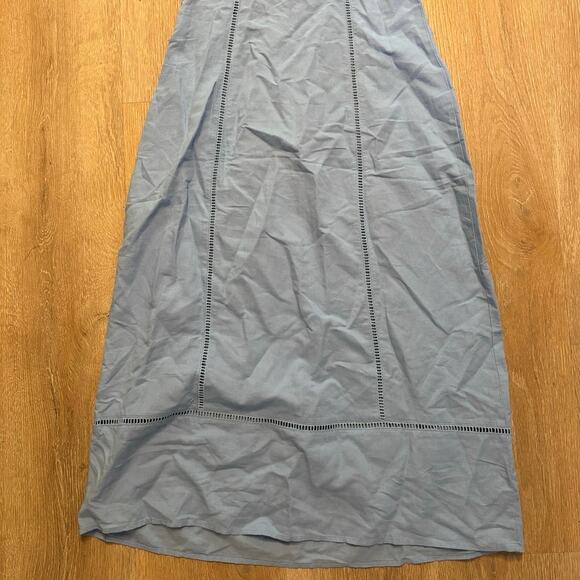 NWT Madewell Sweetheart Midi Dress in Linen-Cotton Blend In Light Blue Size 6 - Picture 11 of 11